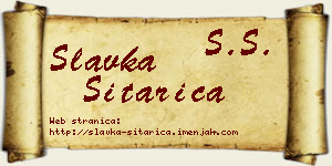 Slavka Sitarica vizit kartica